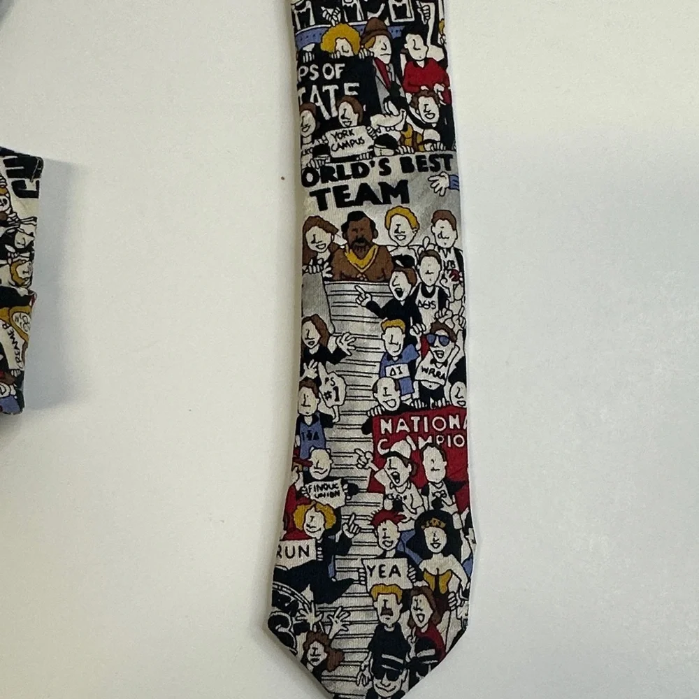 Museum Artifacts Silk Sports Team Themed Tie